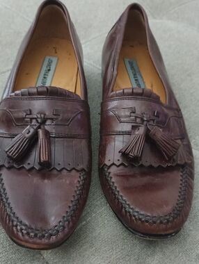 Johnston & Murphy Brown Vintage Leather Tassel Kiltie Loafers 15-0834